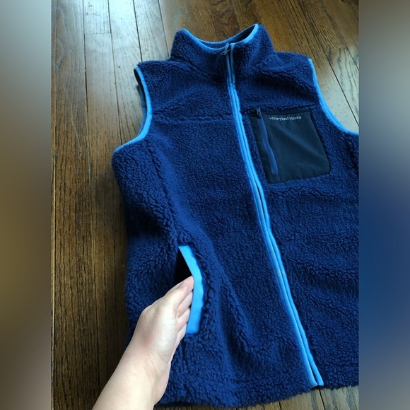 vineyard vines Men’s M Blue Heritage High-Pile Fleece SuperShep Vest - NWOT! - Picture 5 of 13